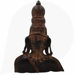 Brass Parvati Face Idol – Gauri Uma Devi Head Murti for Pooja, Home Temple & Spiritual Decor,Black, 10.5 Inch, 1 Piece
