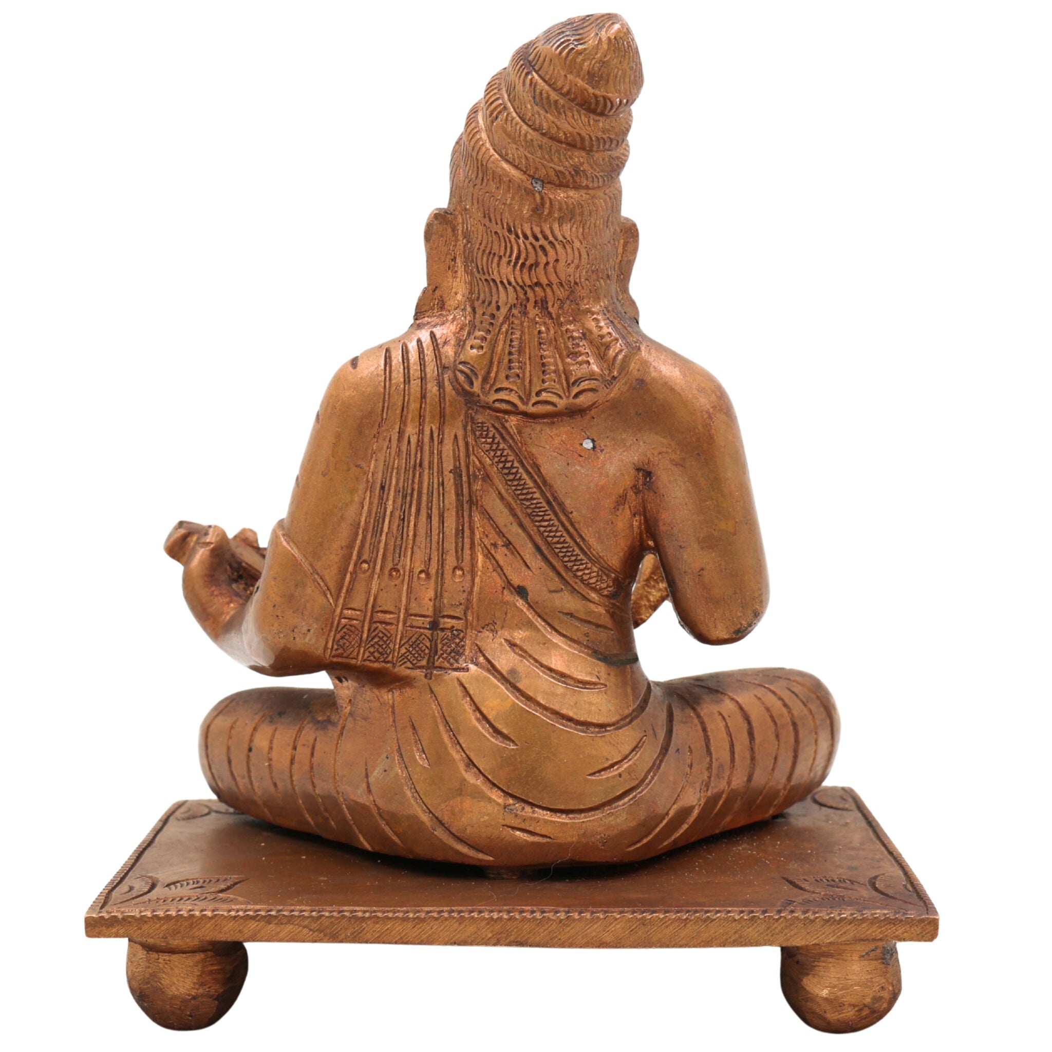 Handmade Bronze Panchaloha Valluvar Idol | Thiruvalluvar Tamil Poet Statue | Traditional South Indian Panchadhatu Murti,Brown, 6.5 Inch, 1 Piece