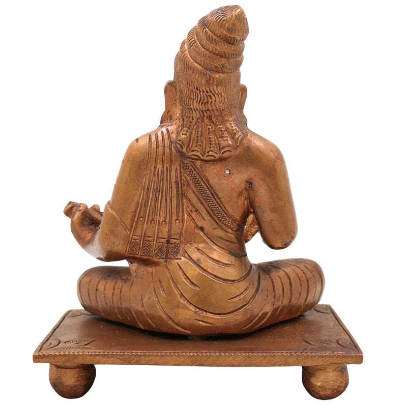 Handmade Bronze Panchaloha Valluvar Idol | Thiruvalluvar Tamil Poet Statue | Traditional South Indian Panchadhatu Murti,Brown, 6.5 Inch, 1 Piece