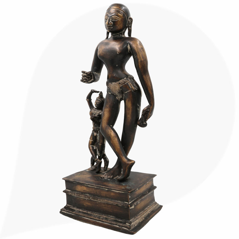 Brass Krishna Balarama Idol | Baladeva Balabhadra Kanha Murti | Handcrafted Peetal Pital Vigraha for Pooja, Temple & Home Decor,Brown, 14 Inch, 1 Piece