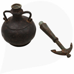 Brass 19Th Centuries Antique Oil Lamp, Antiques Diya, Deepam, Lamps, Deepa, Deepam For Home Decor,Black, 13 Inch, 1 Piece
