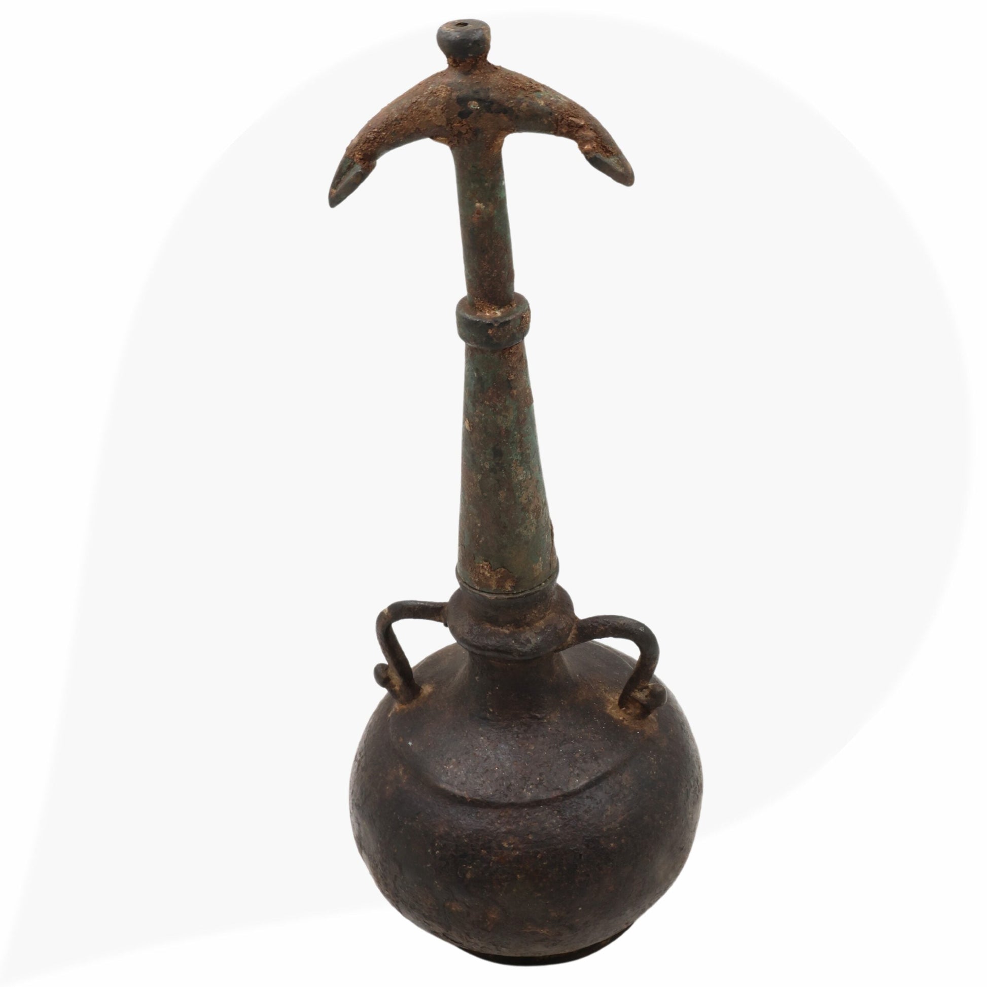 Brass 19Th Centuries Antique Oil Lamp, Antiques Diya, Deepam, Lamps, Deepa, Deepam For Home Decor,Black, 13 Inch, 1 Piece