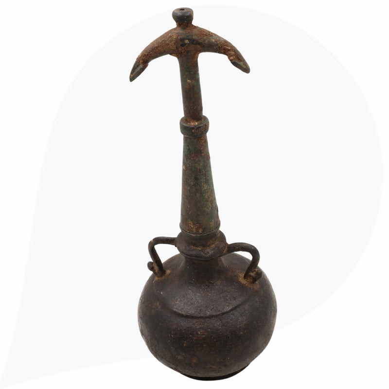 Brass 19Th Centuries Antique Oil Lamp, Antiques Diya, Deepam, Lamps, Deepa, Deepam For Home Decor,Black, 13 Inch, 1 Piece