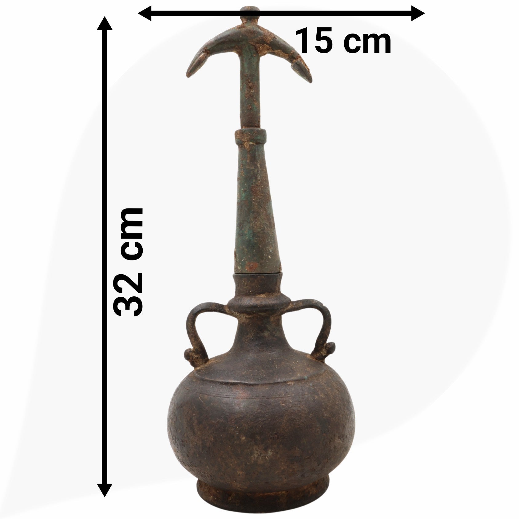 Brass 19Th Centuries Antique Oil Lamp, Antiques Diya, Deepam, Lamps, Deepa, Deepam For Home Decor,Black, 13 Inch, 1 Piece