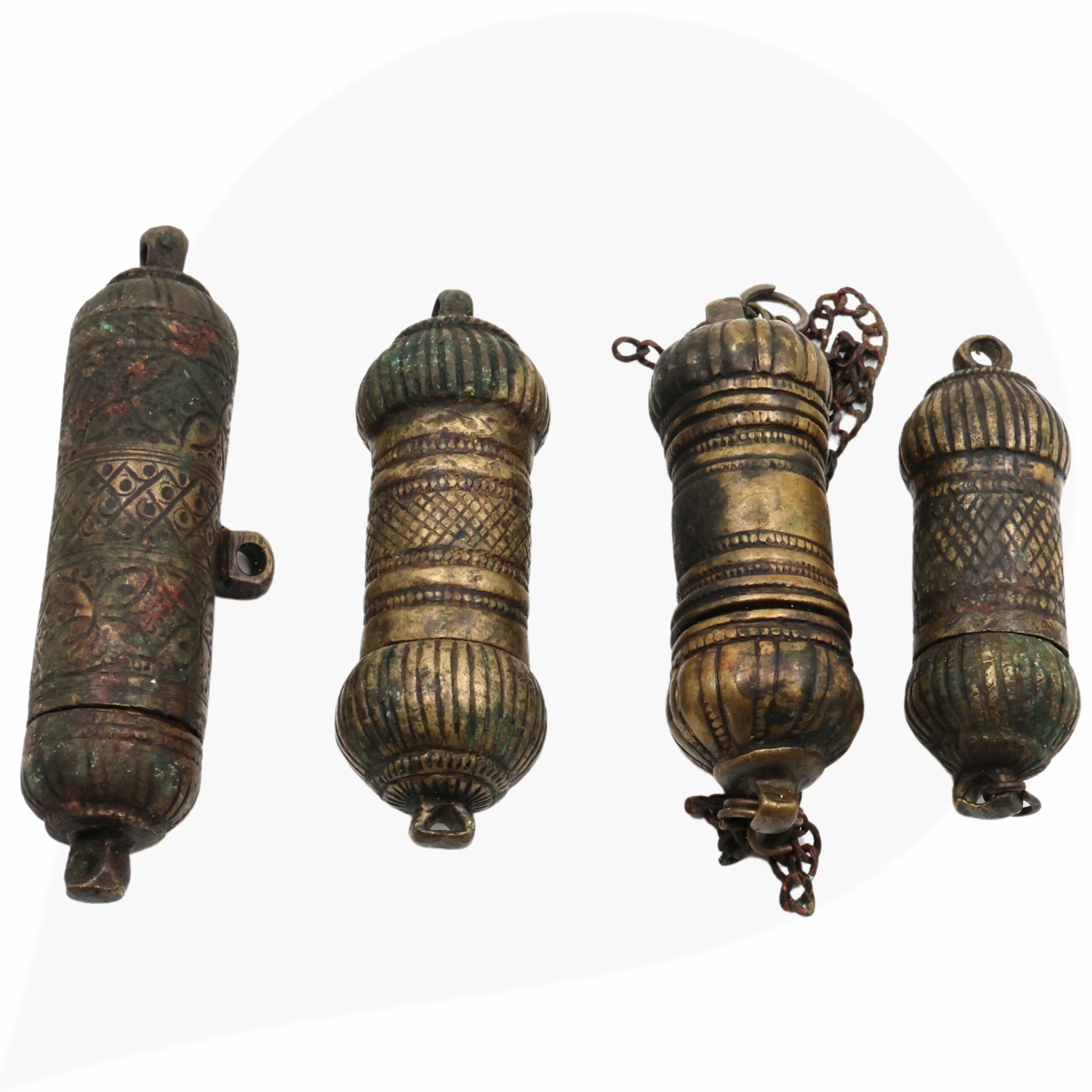 Brass Vintage Chunadani, Antique Betel Lime Paste Box, Chuna Dani, Limebox, Chuna Box,Brown, 4.5 Inch, 1 Piece