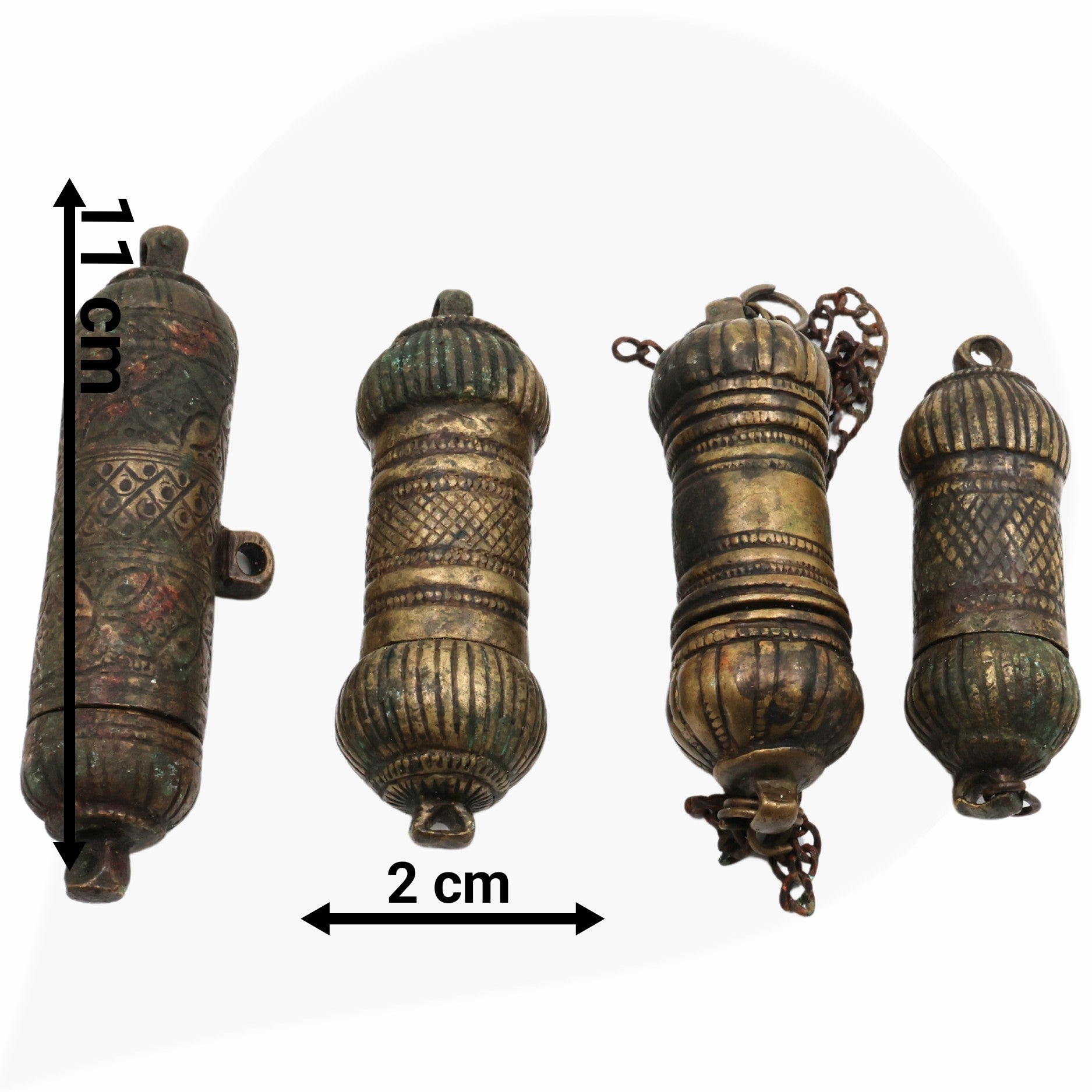 Brass Vintage Chunadani, Antique Betel Lime Paste Box, Chuna Dani, Limebox, Chuna Box,Brown, 4.5 Inch, 1 Piece