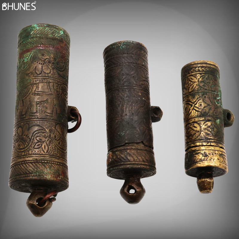 Brass Vintage Chunadani, Antique Betel Lime Paste Box, Chuna Dani, Limebox, Chuna Box,Brown, 5 Inch, 1 Piece
