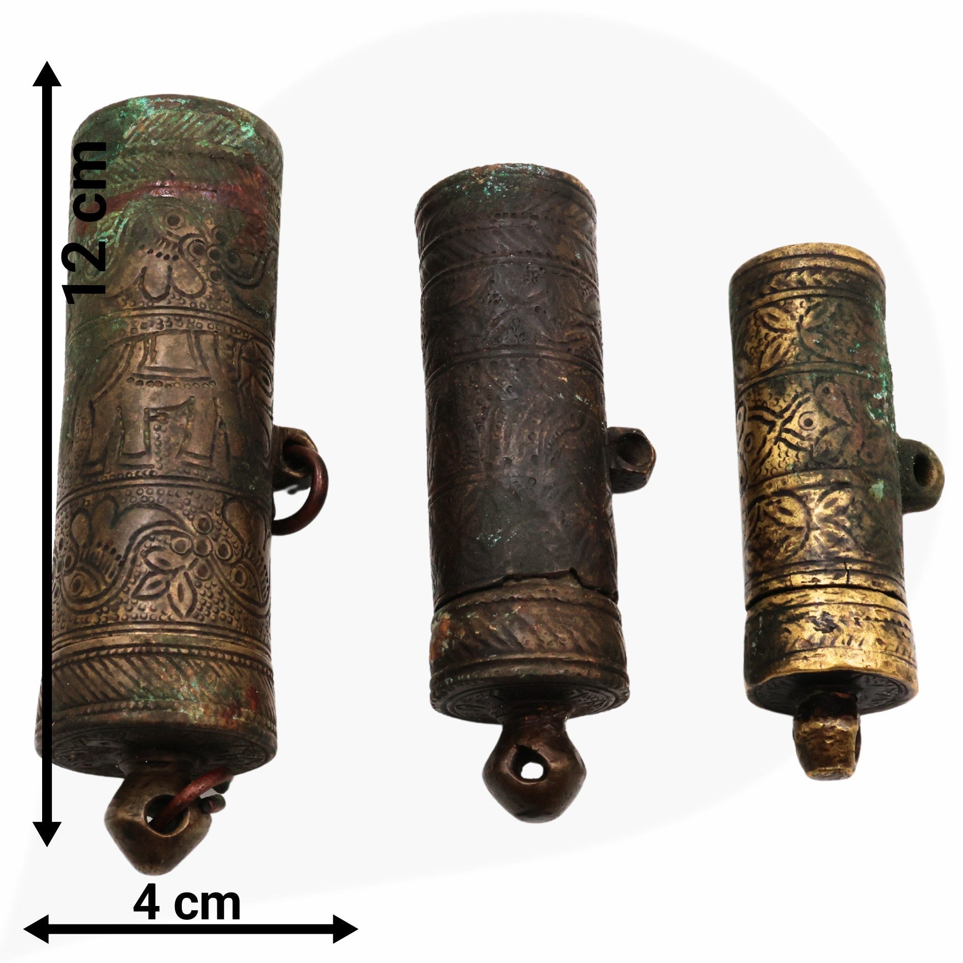 Brass Vintage Chunadani, Antique Betel Lime Paste Box, Chuna Dani, Limebox, Chuna Box,Brown, 5 Inch, 1 Piece