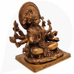 Panchmukhi Hanuman Brass Idol – Bajrangbali Maruti Anjaneya Pavanputra Murti for Home Temple Pooja & Vastu Decor,Gold, 9 Inch, 1 Piece
