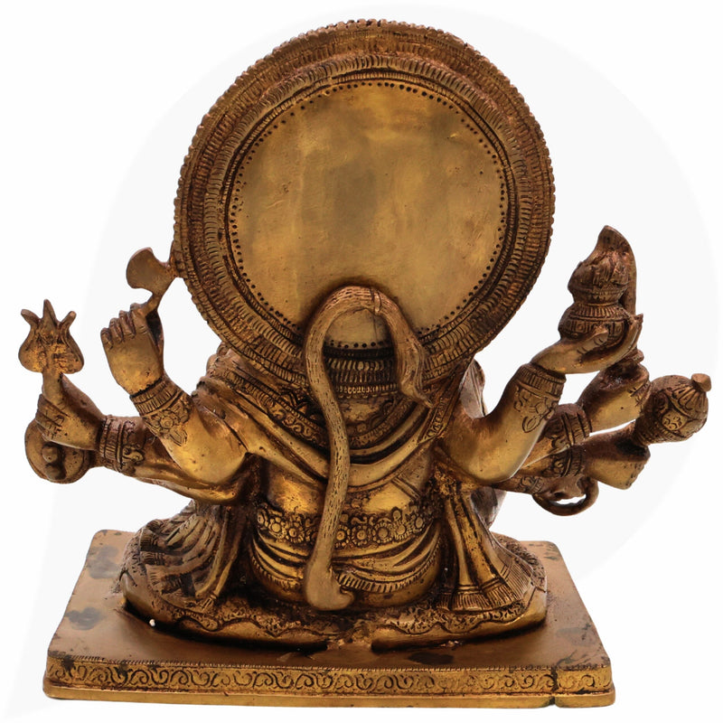 Panchmukhi Hanuman Brass Idol – Bajrangbali Maruti Anjaneya Pavanputra Murti for Home Temple Pooja & Vastu Decor,Gold, 9 Inch, 1 Piece