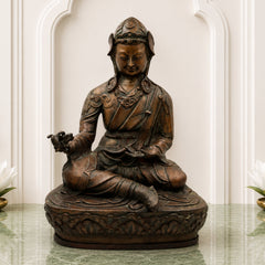 Handcrafted Brass Budha Lamba Idol | Budha Baba Murti | Shri Budha Lamba Maharaj Pital Moorti for Home, Temple & Pooja Decor,Brown, 18 Inch, 1 Piece