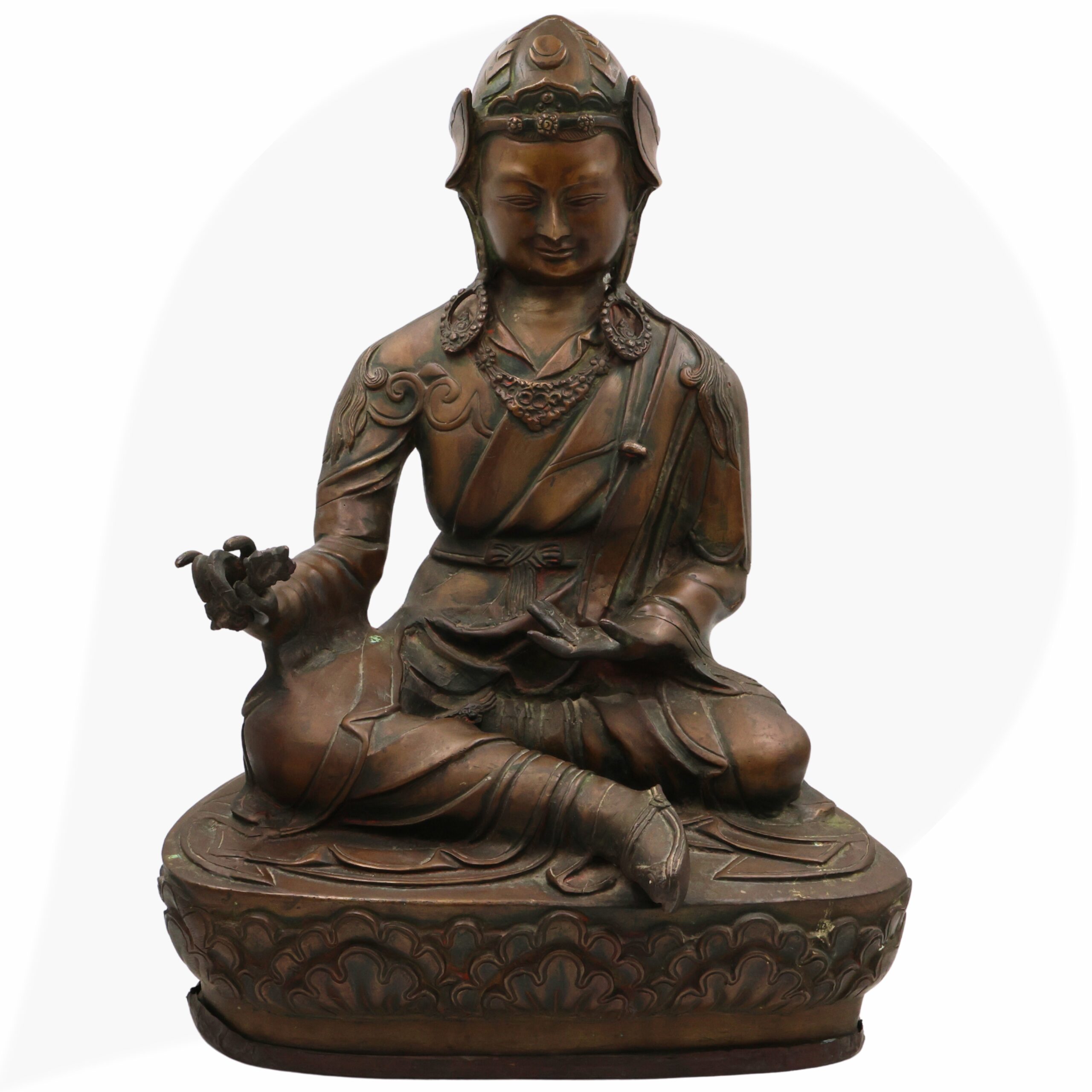 Handcrafted Brass Budha Lamba Idol | Budha Baba Murti | Shri Budha Lamba Maharaj Pital Moorti for Home, Temple & Pooja Decor,Brown, 18 Inch, 1 Piece