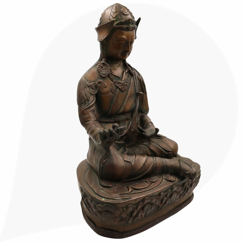 Handcrafted Brass Budha Lamba Idol | Budha Baba Murti | Shri Budha Lamba Maharaj Pital Moorti for Home, Temple & Pooja Decor,Brown, 18 Inch, 1 Piece