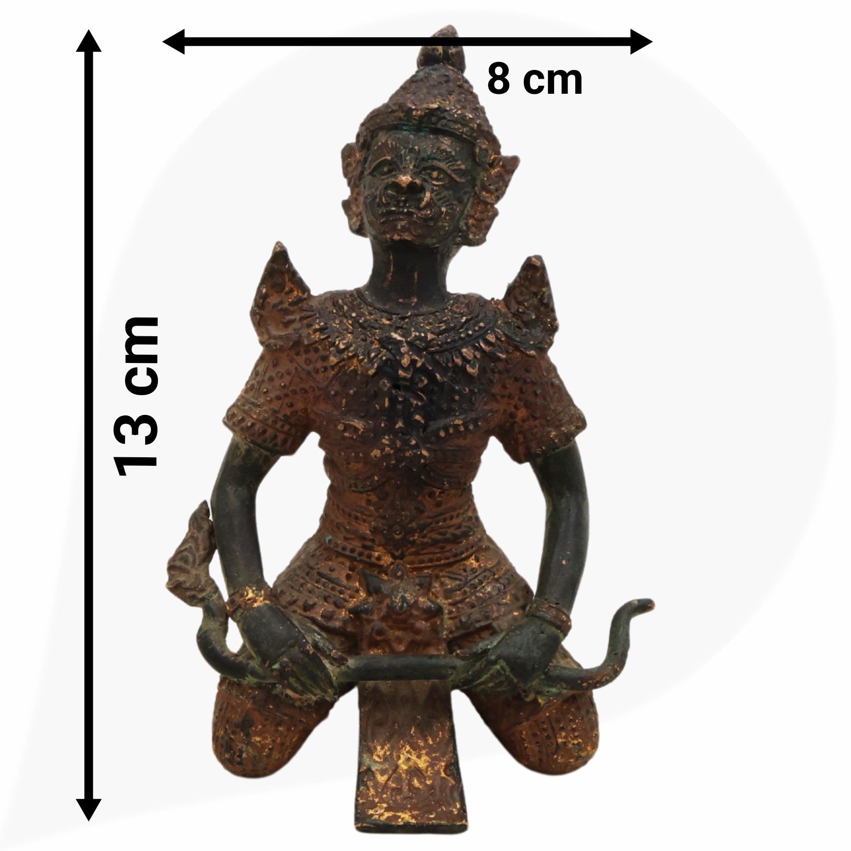 Brass Musical Idol, Classical Music Deity, Carnatic & Hindustani Figurine, Handcrafted Devotional Sculpture, Green, 5 Inch, 1 Piece