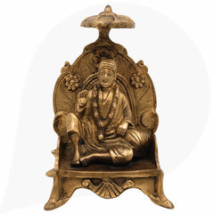Brass Shirdi Sai Baba Idol Murti, Handcrafted Sai Nath Statue for Home, Temple, Puja, Office Decor & Spiritual Gift Murti,Gold, 8 Inch, 1 Piece