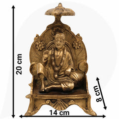 Brass Shirdi Sai Baba Idol Murti, Handcrafted Sai Nath Statue for Home, Temple, Puja, Office Decor & Spiritual Gift Murti,Gold, 8 Inch, 1 Piece