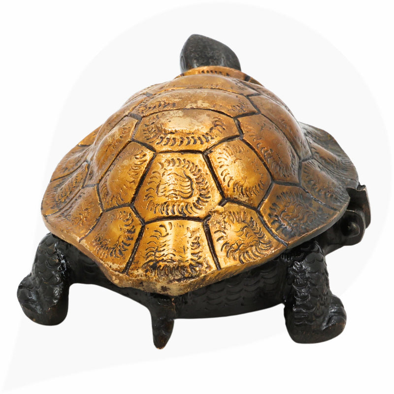 Brass Tortoise Idol | Vastu Kurma Avatar Kachhua Figurine for Home, Feng Shui, Wealth & Long Life Decor,Gold, 2 Inch, 1 Piece