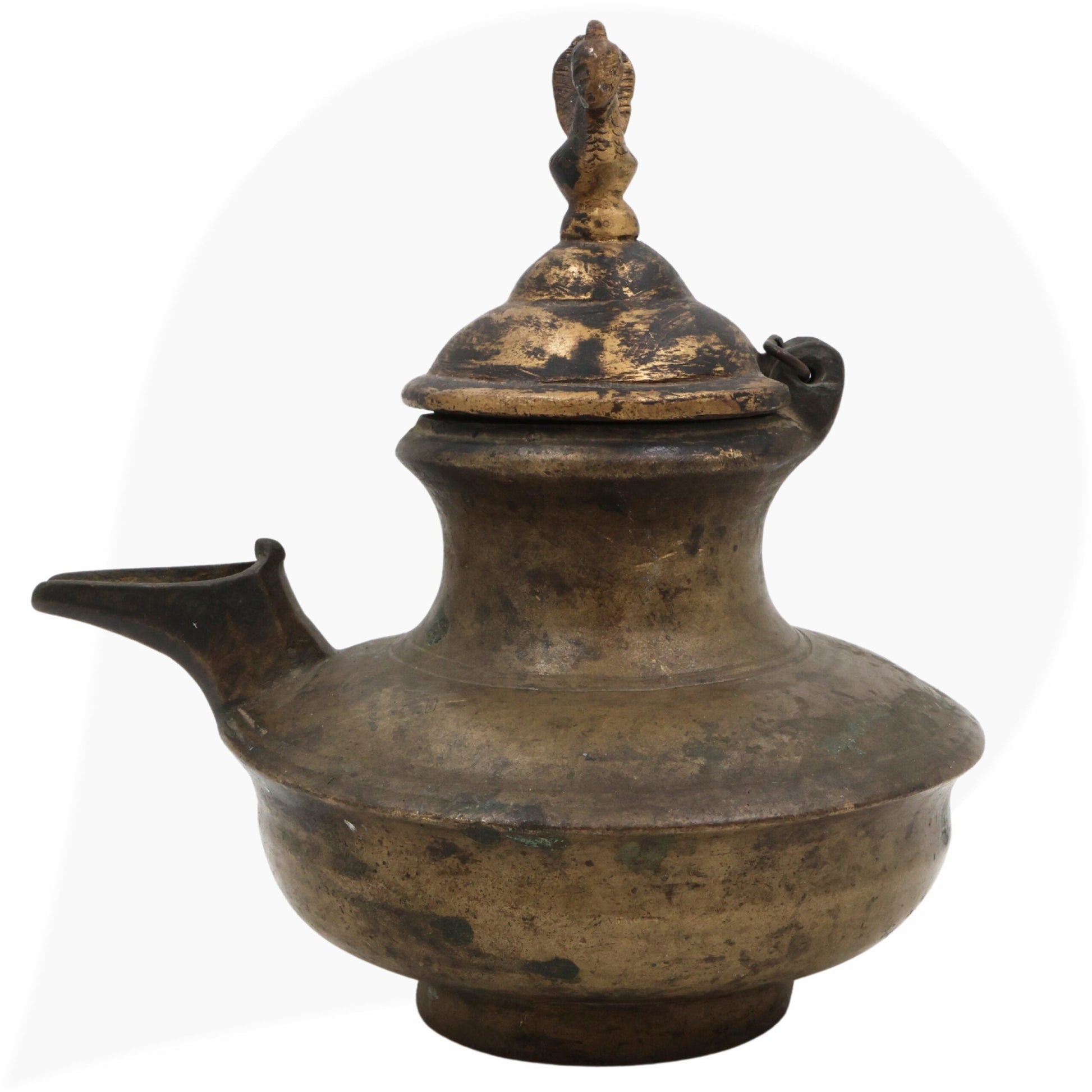 Brass Antique Oil Lamp, Antiques, Lamps, Diya, Deepam For Home Décor, Black, 5.5 Inch, 1 Piece
