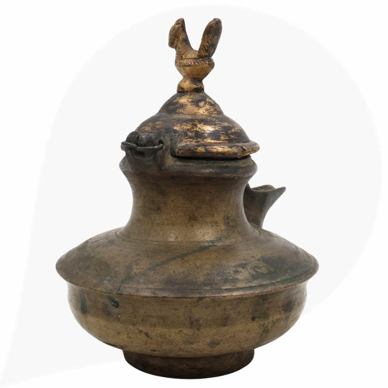 Brass Antique Oil Lamp, Antiques, Lamps, Diya, Deepam For Home Décor, Black, 5.5 Inch, 1 Piece