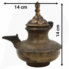 Brass Antique Oil Lamp, Antiques, Lamps, Diya, Deepam For Home Décor, Black, 5.5 Inch, 1 Piece