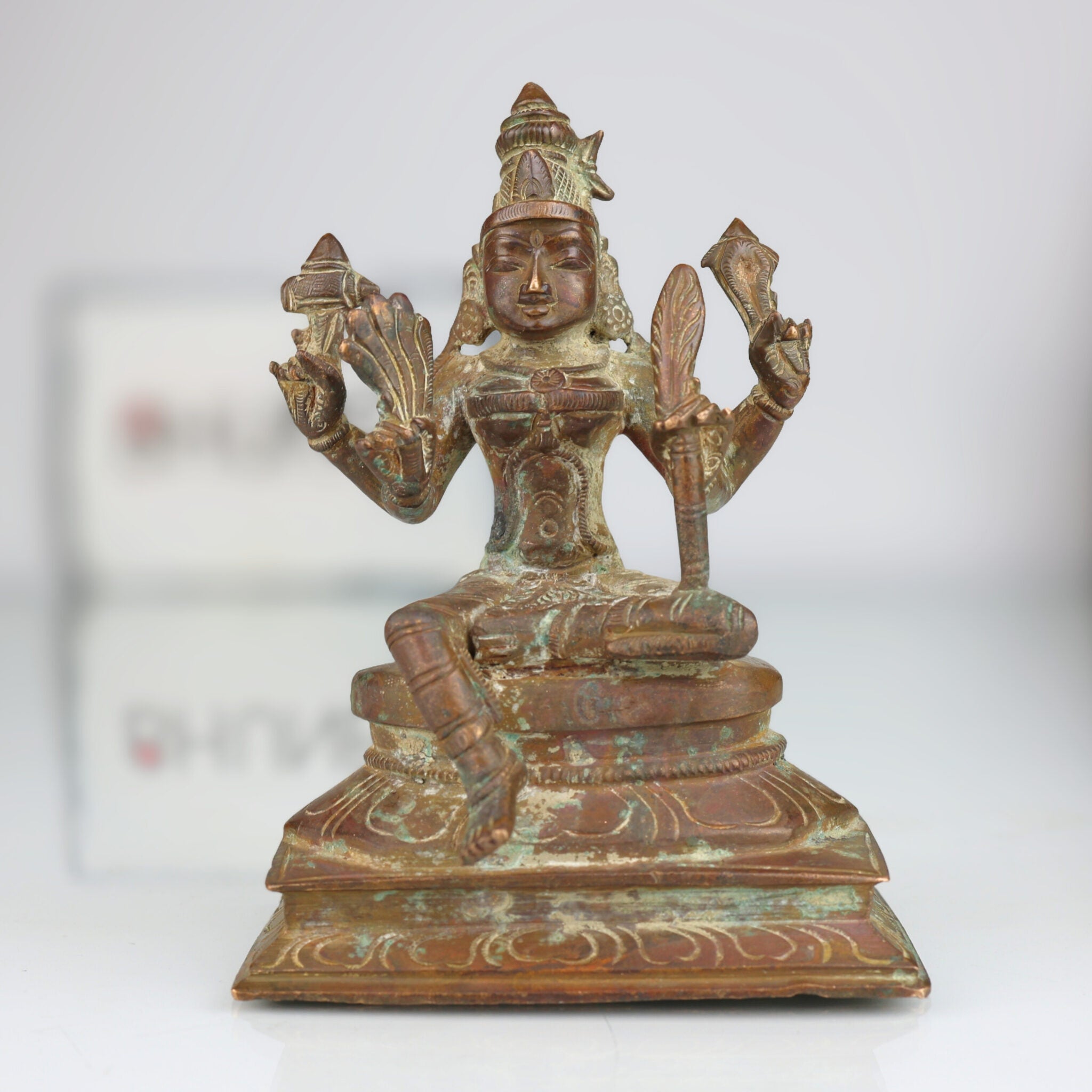 Rajarajeshwari Panchaloha Idol, Raja Rajeshwari Murti, Lalita Tripura Sundari Vigraha, Bronze Sculpture for Pooja, Home Decor & Temple,Brown, 5 Inch, 1 Piece