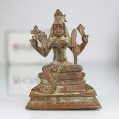 Rajarajeshwari Panchaloha Idol, Raja Rajeshwari Murti, Lalita Tripura Sundari Vigraha, Bronze Sculpture for Pooja, Home Decor & Temple,Brown, 5 Inch, 1 Piece