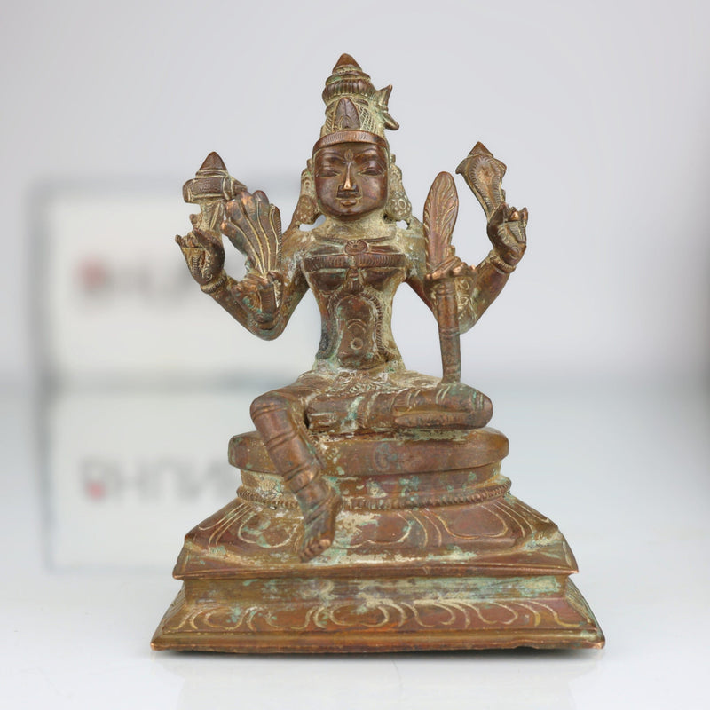 Rajarajeshwari Panchaloha Idol, Raja Rajeshwari Murti, Lalita Tripura Sundari Vigraha, Bronze Sculpture for Pooja, Home Decor & Temple,Brown, 5 Inch, 1 Piece