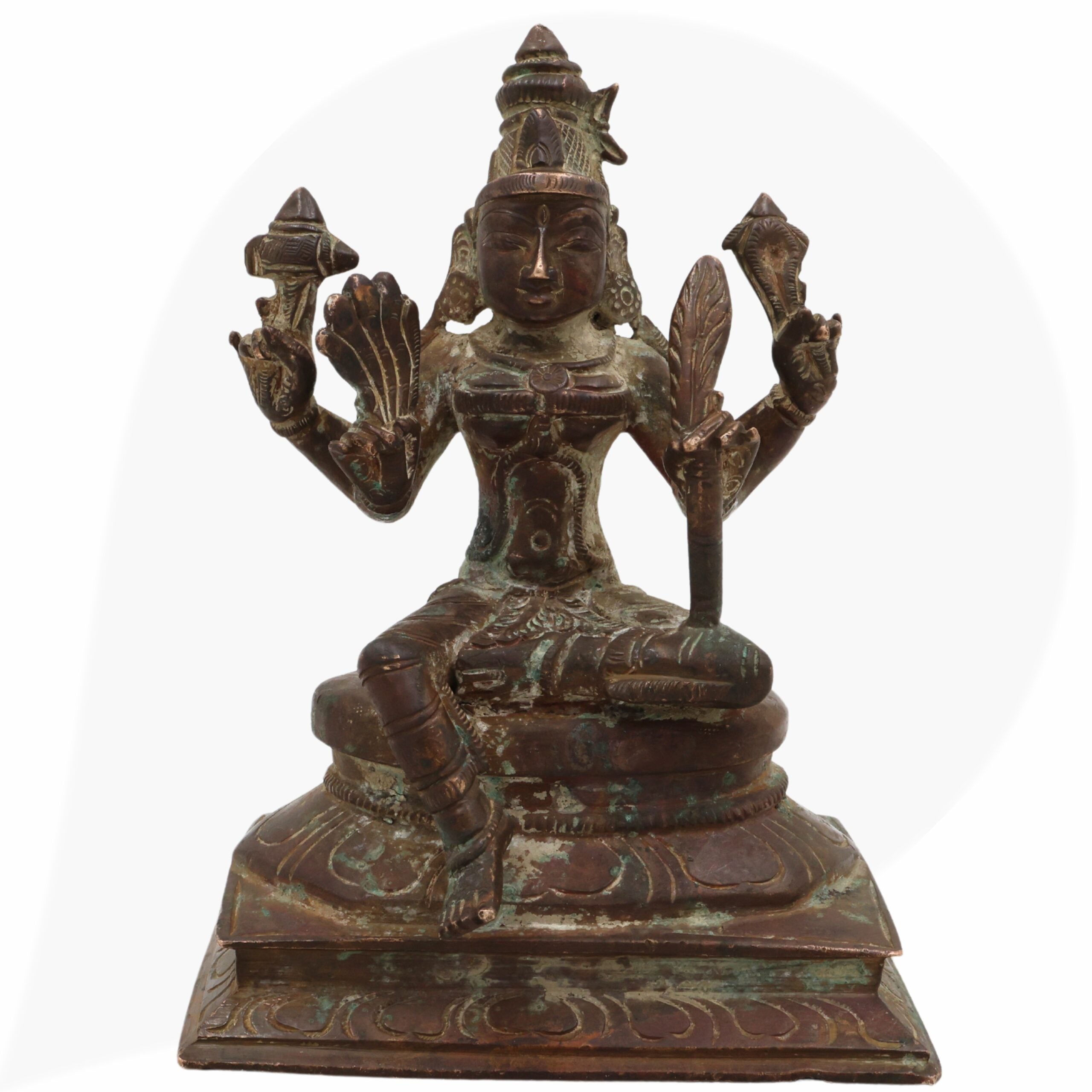 Rajarajeshwari Panchaloha Idol, Raja Rajeshwari Murti, Lalita Tripura Sundari Vigraha, Bronze Sculpture for Pooja, Home Decor & Temple,Brown, 5 Inch, 1 Piece