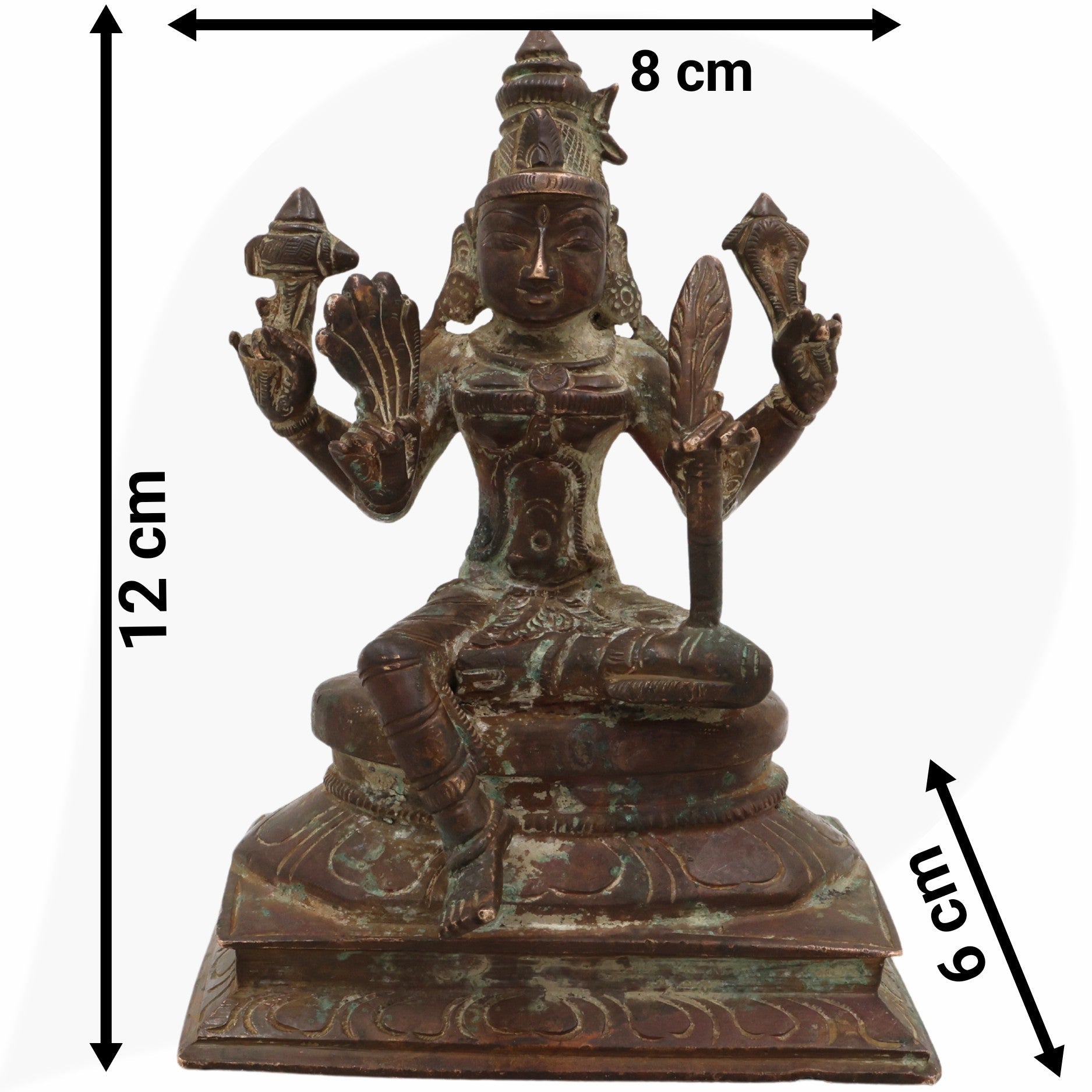Rajarajeshwari Panchaloha Idol, Raja Rajeshwari Murti, Lalita Tripura Sundari Vigraha, Bronze Sculpture for Pooja, Home Decor & Temple,Brown, 5 Inch, 1 Piece