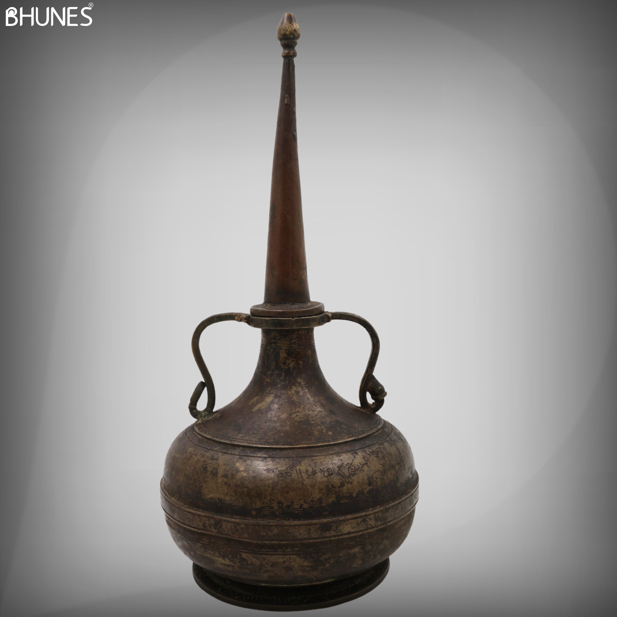 Antique Brass Oil Lamp, Kerala Nilavilakku Deepam,Traditional Pital Peetal Diya, Handcrafted Vintage Temple Deepam, Black, 14 Inch, 1 Piece