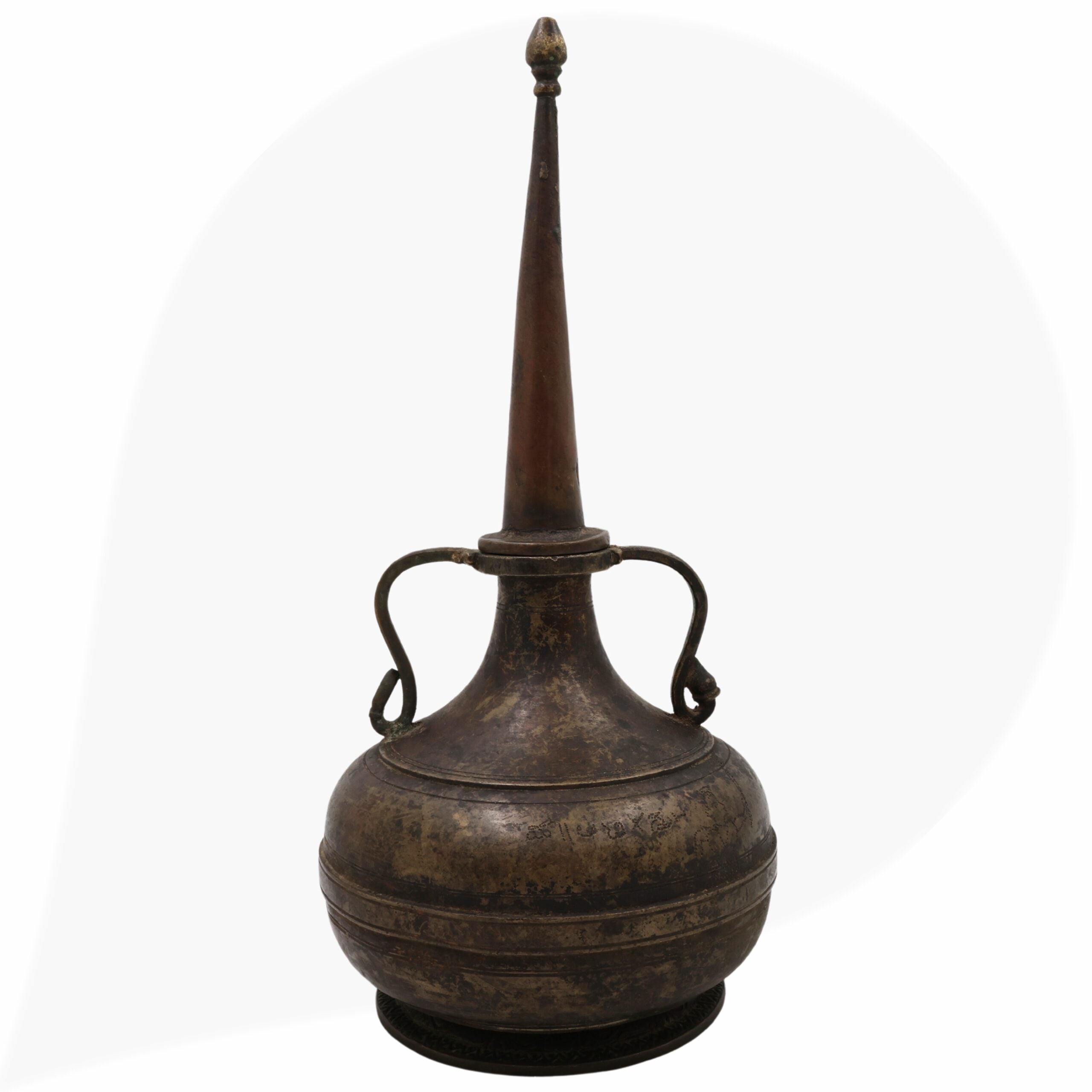 Antique Brass Oil Lamp, Kerala Nilavilakku Deepam,Traditional Pital Peetal Diya, Handcrafted Vintage Temple Deepam, Black, 14 Inch, 1 Piece