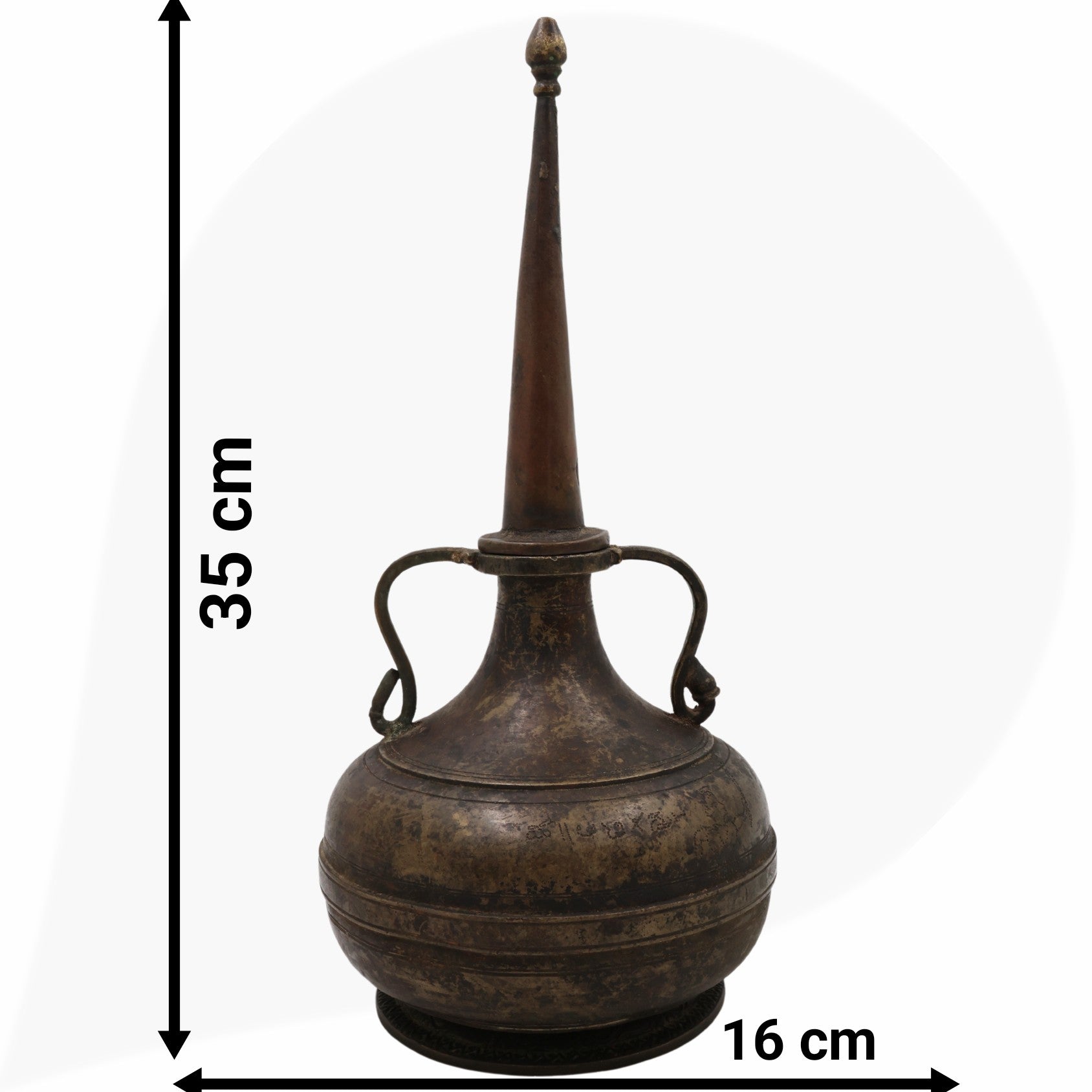 Antique Brass Oil Lamp, Kerala Nilavilakku Deepam,Traditional Pital Peetal Diya, Handcrafted Vintage Temple Deepam, Black, 14 Inch, 1 Piece