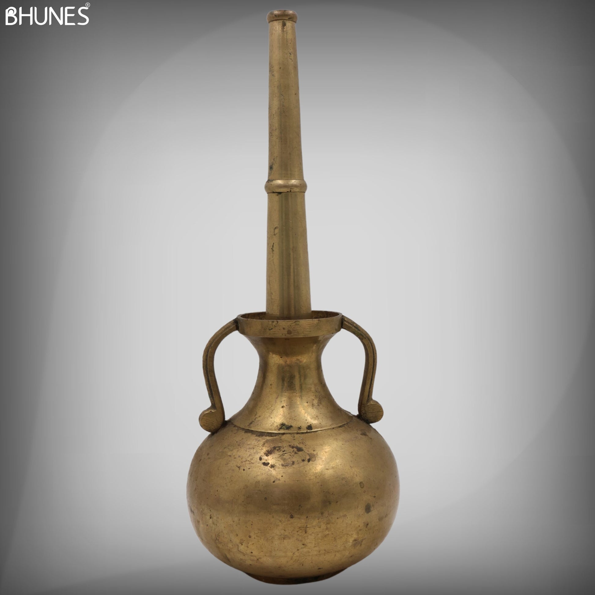 Brass Antique Oil Lamp Deepam,Traditional Kerala Nilavilakku Diya, Vintage Pital Peetal Temple Deepam, Gold, 13 Inch, 1 Piece