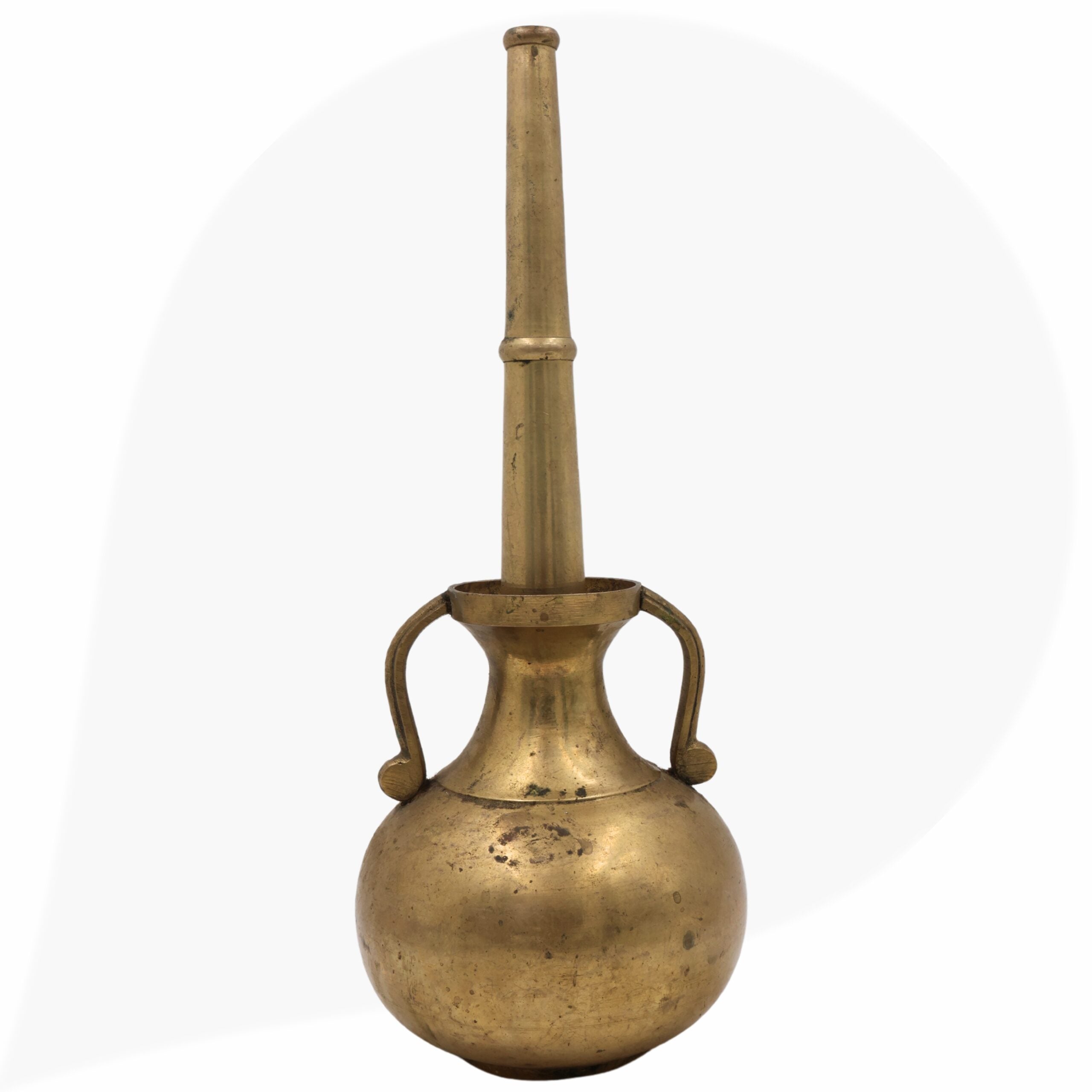 Brass Antique Oil Lamp Deepam,Traditional Kerala Nilavilakku Diya, Vintage Pital Peetal Temple Deepam, Gold, 13 Inch, 1 Piece