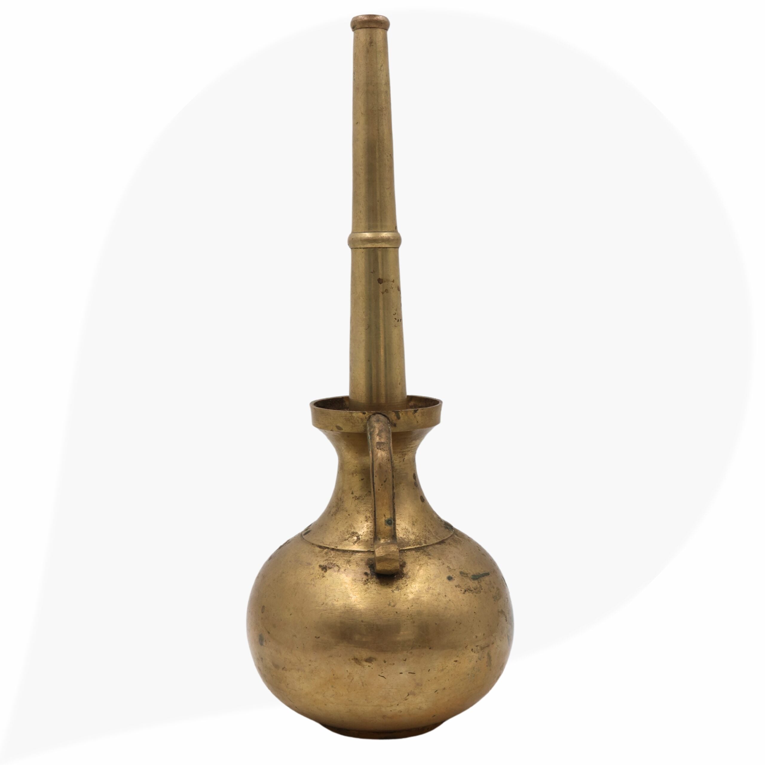 Brass Antique Oil Lamp Deepam,Traditional Kerala Nilavilakku Diya, Vintage Pital Peetal Temple Deepam, Gold, 13 Inch, 1 Piece