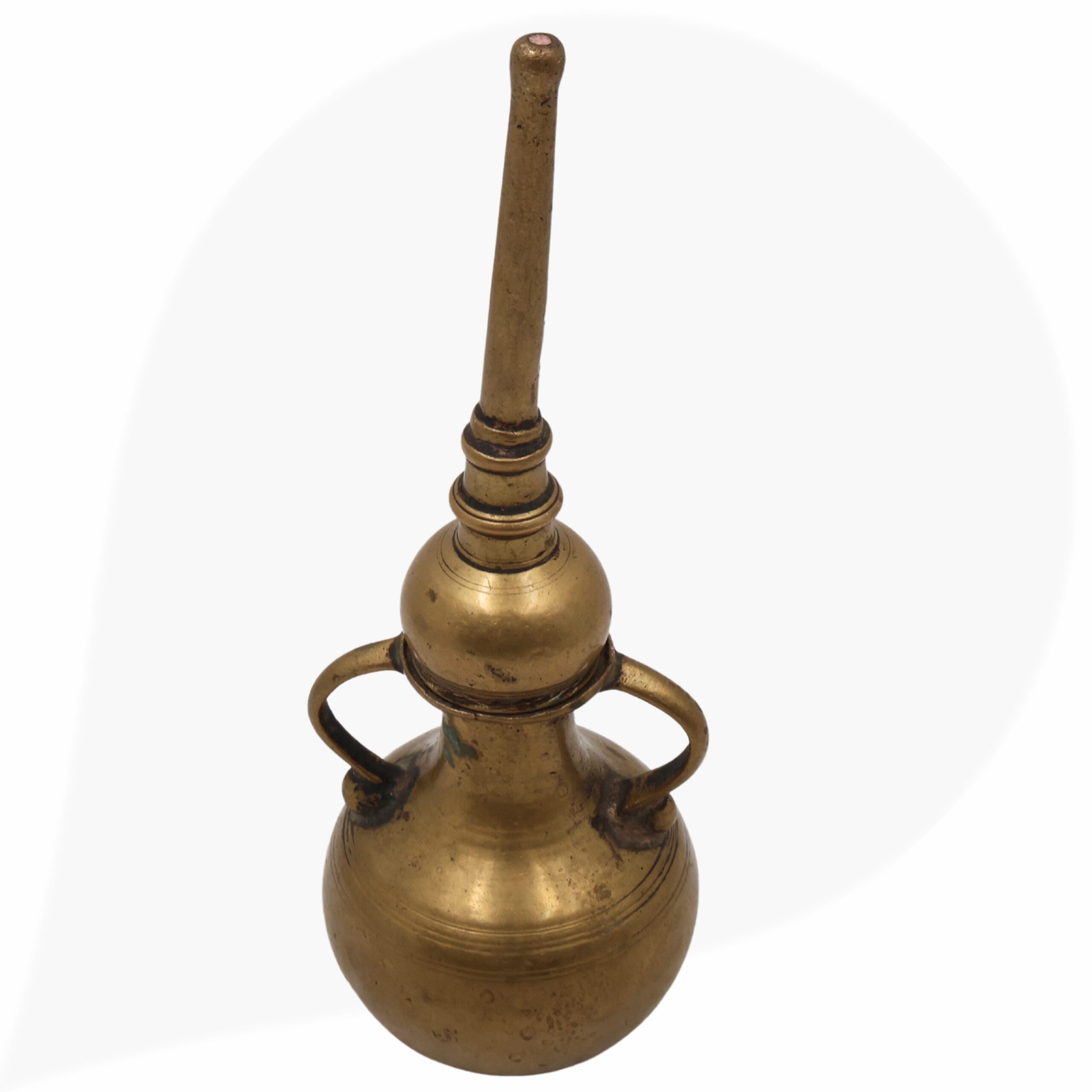 Antique Brass Oil Lamp, Traditional Kerala Nilavilakku Deepam, Handcrafted Peetal Pital Diya for Home Decor, Gold, 9.5 Inch, 1 Piece