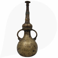 Brass Antique Oil Lamp,Traditional Diya, Kerala Nilavilakku, Vintage Brass Deepam, Handcrafted Diya, Black, 9.5 Inch, 1 Piece