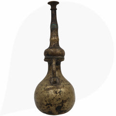Brass Antique Oil Lamp,Traditional Diya, Kerala Nilavilakku, Vintage Brass Deepam, Handcrafted Diya, Black, 9.5 Inch, 1 Piece