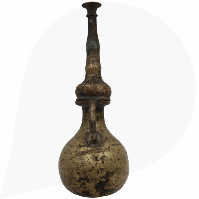 Brass Antique Oil Lamp,Traditional Diya, Kerala Nilavilakku, Vintage Brass Deepam, Handcrafted Diya, Black, 9.5 Inch, 1 Piece