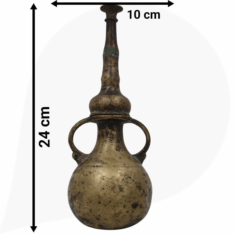Brass Antique Oil Lamp,Traditional Diya, Kerala Nilavilakku, Vintage Brass Deepam, Handcrafted Diya, Black, 9.5 Inch, 1 Piece