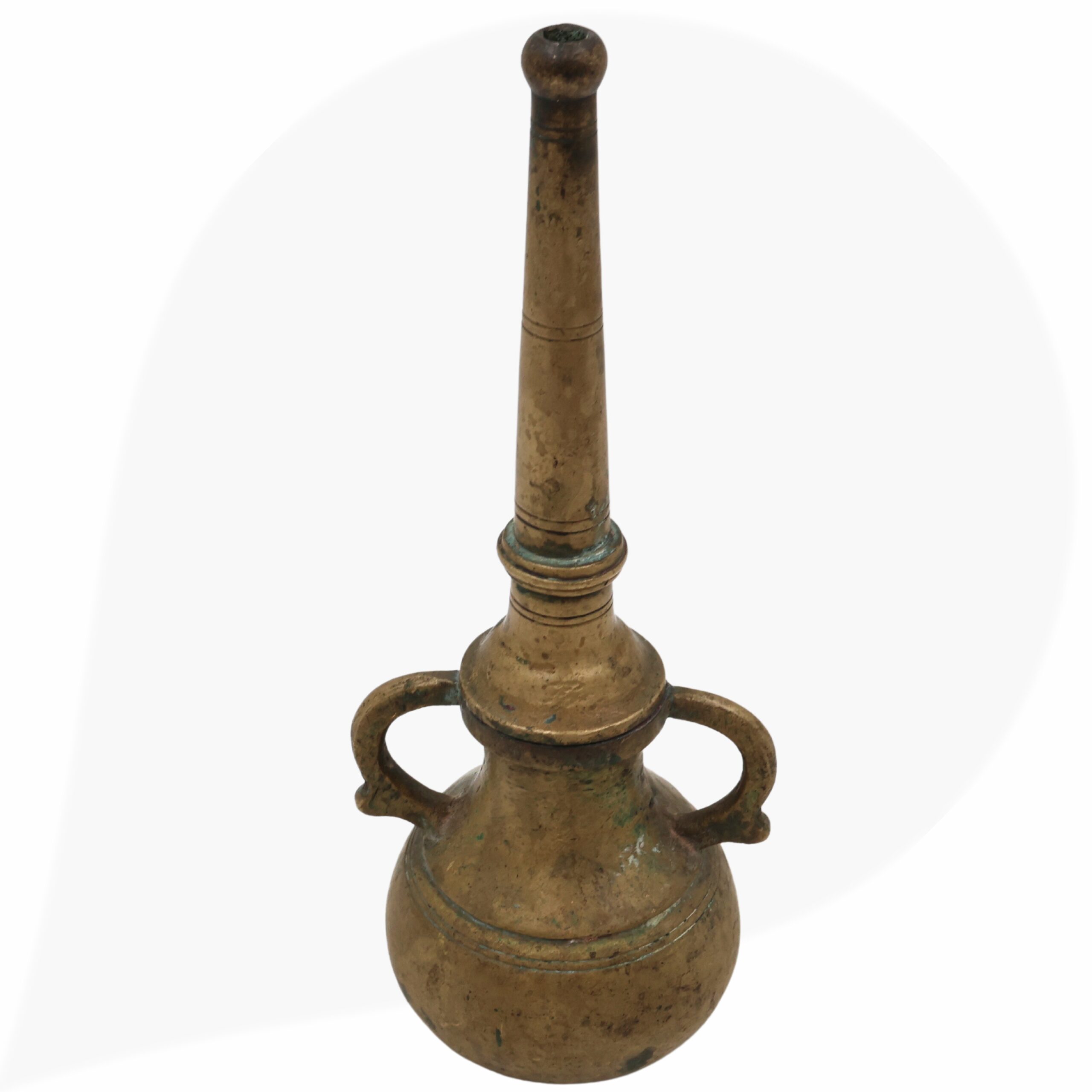 Antique Brass Oil Lamp, Handcrafted Traditional Diya, Vintage Deepam, Kerala Nilavilakku, Brass Diya Heritage Home Decor, Gold, 8 Inch, 1 Piece