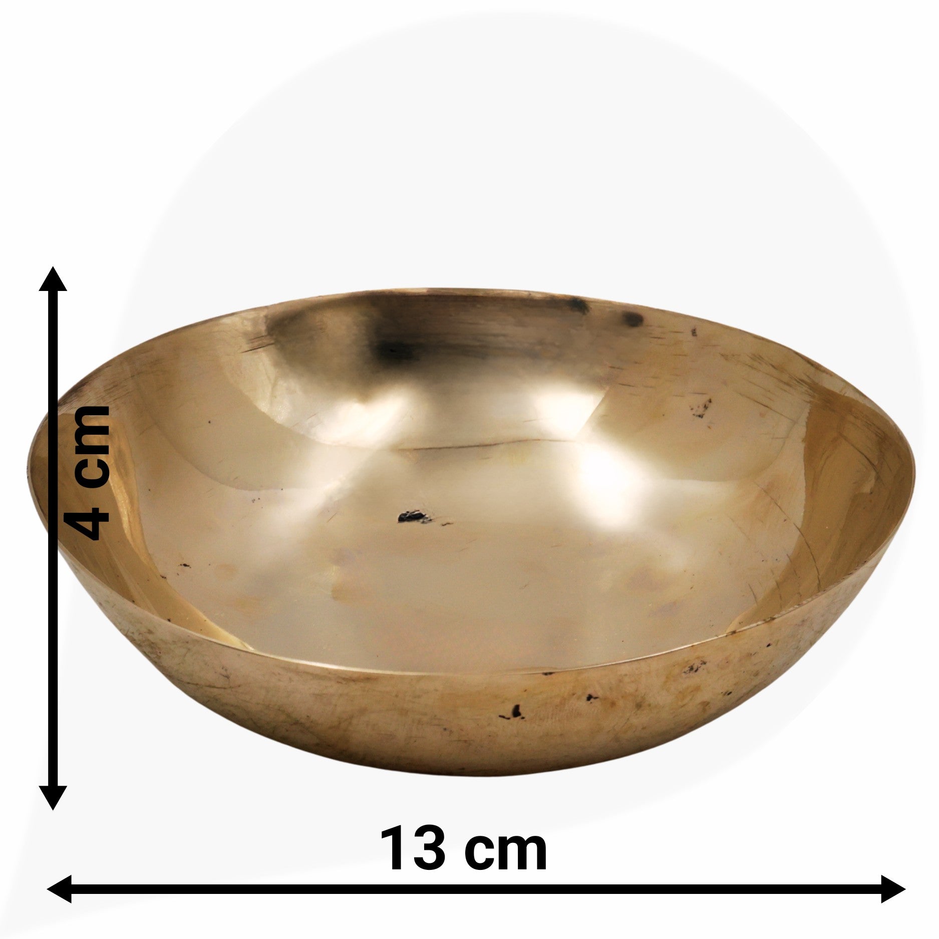 Bronze Handcrafted Kansa Bowl, Puja Katora for Pooja, Rituals, Spiritual Decor, Premium Vessel,Gold, 5.12 Inch, 1 Piece