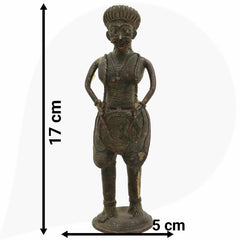Brass Musical Man Idol, Dogra Art Sangeetwala Peetal Dhokra Sculpture for Home Decor & Collectors,Black, 7 Inch, 1 Piece