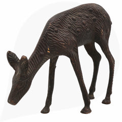 Brass Deer Idol | Mriga Harin Jinka Chital Cheetal Barasingha Blackbuck Showpiece | Handcrafted Peetal Pital Pittal Sculpture for Home Decor & Gifts,Brown, 4.5 Inch, 1 Piece