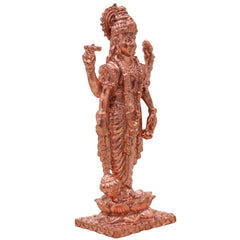 Copper Vishnu Idol, Handcrafted Tamra Narayana Perumal Murti, Venkatesha Govinda Vigraham for Pooja Home Decor Spiritual Gifting, Brown, 3 Inch, 1 Piece