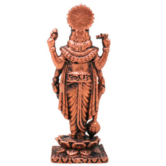 Copper Vishnu Antique Idol, Lord Narayan Statue , Sri Vishnu Ji Murti,Brown, 3 Inch, 1 Piece