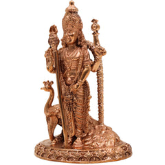 Handcrafted Bronze Panchaloha Raja Murugan Idol – Kartikeya Skanda Subramanya Shanmuga Arumuga Vel Murugan Statue for Home Temple & Gifting,Gold, 4 Inch, 1 Piece