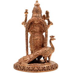 Handcrafted Bronze Panchaloha Raja Murugan Idol – Kartikeya Skanda Subramanya Shanmuga Arumuga Vel Murugan Statue for Home Temple & Gifting,Gold, 4 Inch, 1 Piece