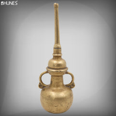 Brass Antique Oil Lamp, Handcrafted Diya, Kerala Nilavilakku, Temple Deepam, Vintage Brass Deepam, Ritual Pooja Lamp, Heritage Brass Diya,Black, 9.5 Inch, 1 Piece