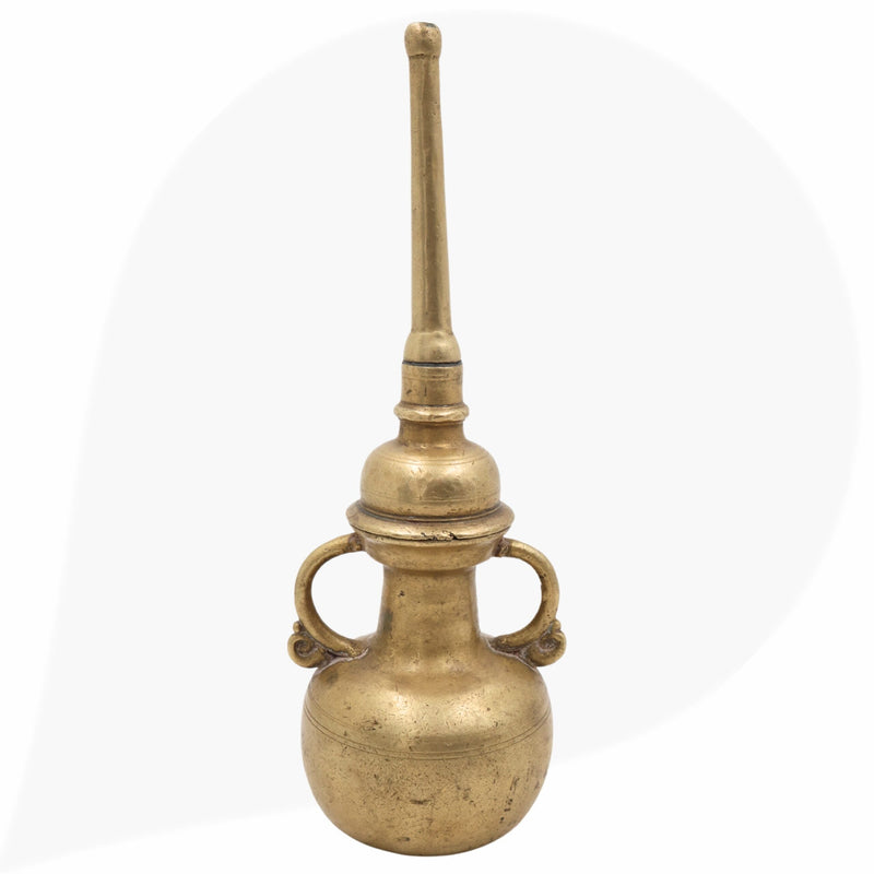 Brass Antique Oil Lamp, Handcrafted Diya, Kerala Nilavilakku, Temple Deepam, Vintage Brass Deepam, Ritual Pooja Lamp, Heritage Brass Diya,Black, 9.5 Inch, 1 Piece
